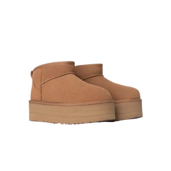 UGG NEW CLASSIC ULTRA NINI CHESTNUT PLATFORM Size 7 Women - Picture 1 of 4